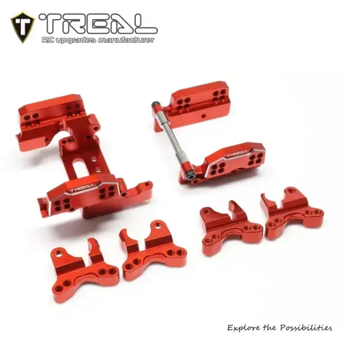 TREAL X004D7UF43 - TREAL TRX4MT Dual Shock Mounts Shocks Tower (Front&Rear, Left&Right) Aluminum 7075 Upgrades for 1/18 TRX-4MT F-150 K10