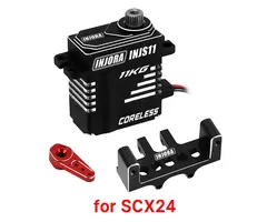 INJORA INJS11-24RD - INJORA 11KG Coreless High Torque Micro Servo for 1/24 SCX24 AX24, Red