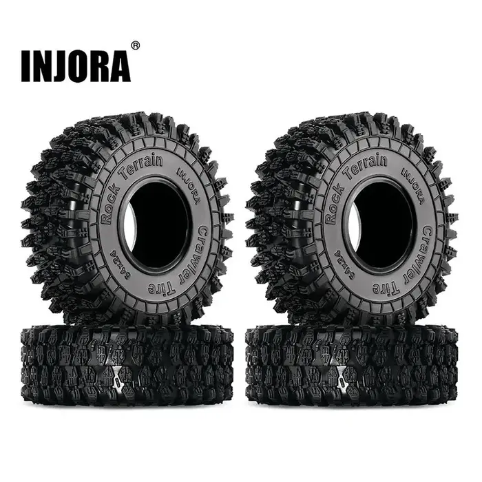 INJORA YQT-1011 - INJORA 1.0" 64x24mm S5 Super Soft Sticky Rock Crawling Tires for 1/18 1/24 RC Crawlers