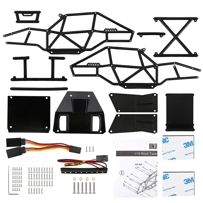 INJORA 4M-53BK - INJORA Rock Tarantula Nylon Buggy Body Chassis Kit for 1/18 TRX4M, Black