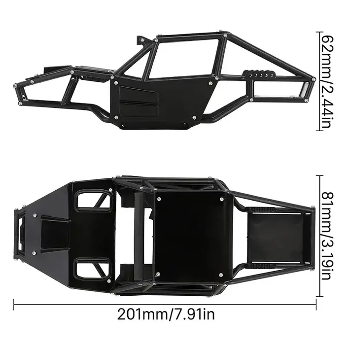 INJORA 4M-53BK - INJORA Rock Tarantula Nylon Buggy Body Chassis Kit for 1/18 TRX4M, Black
