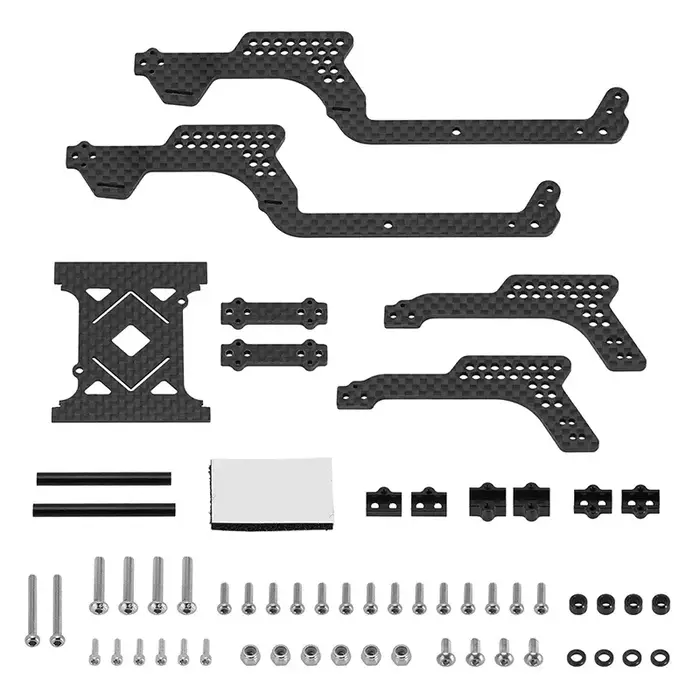 INJORA 4M-89 - INJORA Universal LCG Chassis Frame Kit for 1/18 TRX4M (Carbon Fiber)
