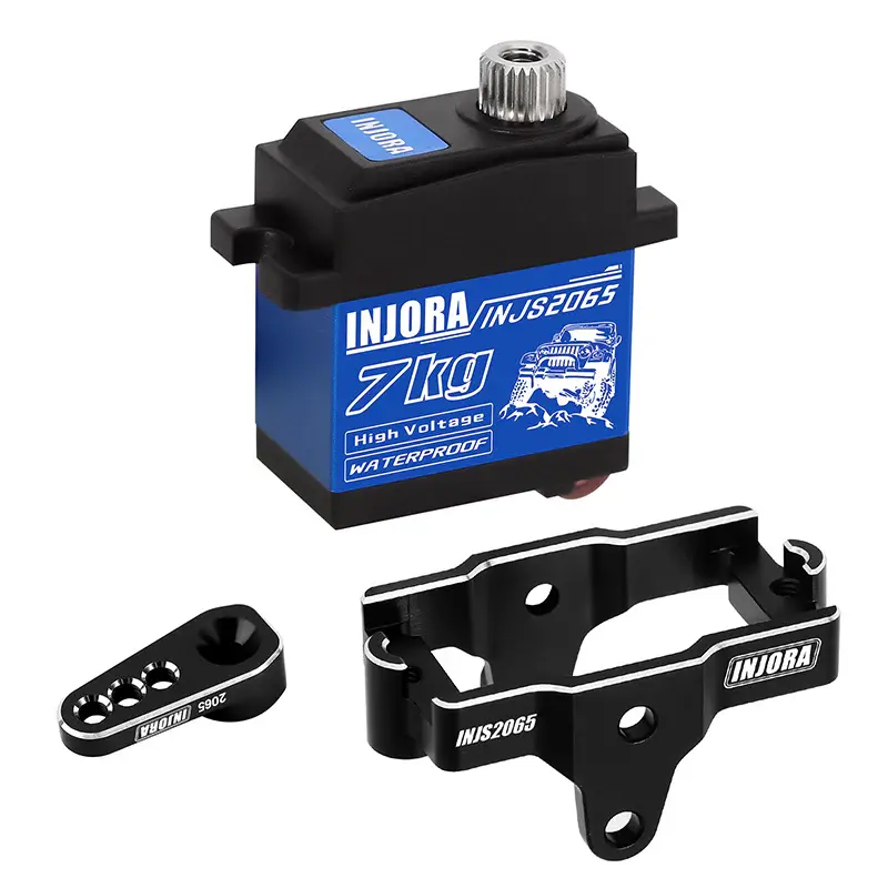 INJORA INJS2065-4MBK - INJORA 7KG High Voltage Waterproof 2065 Digital Servo with Mount for 1/18 TRX4M