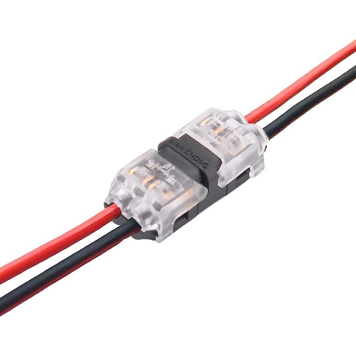 Brightfour 2WAY-WIRE-CONNECT - Brightfour - Low Voltage Wire Connectors, Brightfour Quick Solderless Wire Splice Connector, 2 Way Automotive Wire Connectors, Reliable Connection Small Wire Connectors I Type 2 Pins, Fits 20-24 AWG