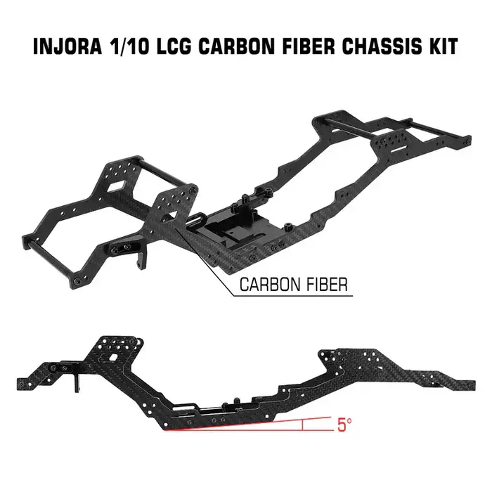 INJORA TRX4-006 - INJORA 313/324mm Wheelbase LCG Carbon Fiber Chassis Kit Frame Girder for 1/10 RC Crawler TRX4 Upgrade Parts