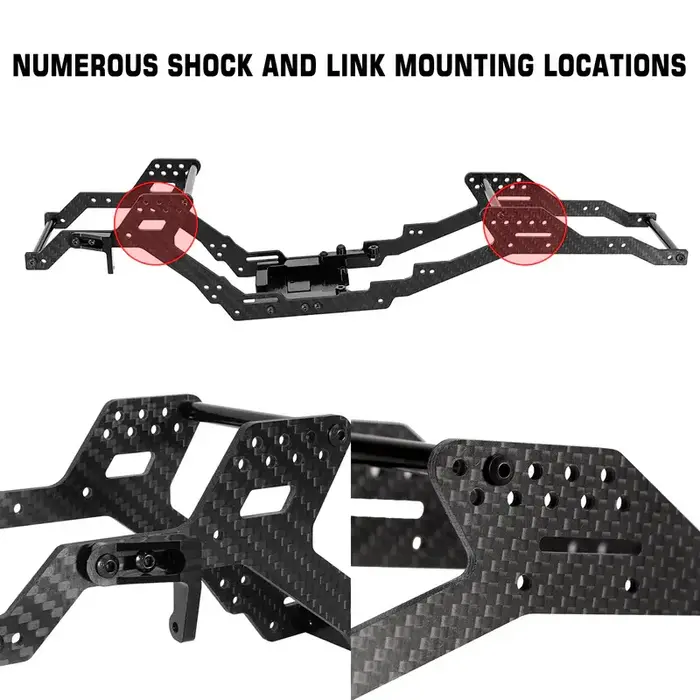 INJORA TRX4-006 - INJORA 313/324mm Wheelbase LCG Carbon Fiber Chassis Kit Frame Girder for 1/10 RC Crawler TRX4 Upgrade Parts