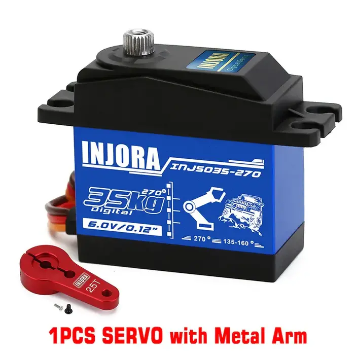 INJORA INJS035-270_Arm - INJORA INJS035 35KG Large Torque Waterproof Metal Gear Digital Servo (270 Degree, With Arm) for  1/10 RC