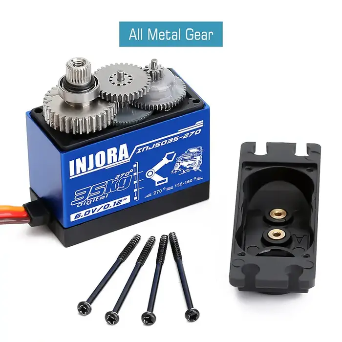 INJORA INJS035-270_Arm - INJORA INJS035 35KG Large Torque Waterproof Metal Gear Digital Servo (270 Degree, With Arm) for  1/10 RC