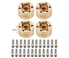 INJORA JH12-12-4 - INJORA +12mm Heavy Brass Wheel Hex Hub Extenders Adapters for 12mm 1.9 2.2 Beadlock Wheel Rims