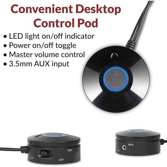 CA-3090 - Cyber Acoustics 2.1 Speaker System with Subwoofer with 18W of Power, 3.5mm connectivity – Easy Setup and Convenient Controls, Great for Music, Movies, and Gaming