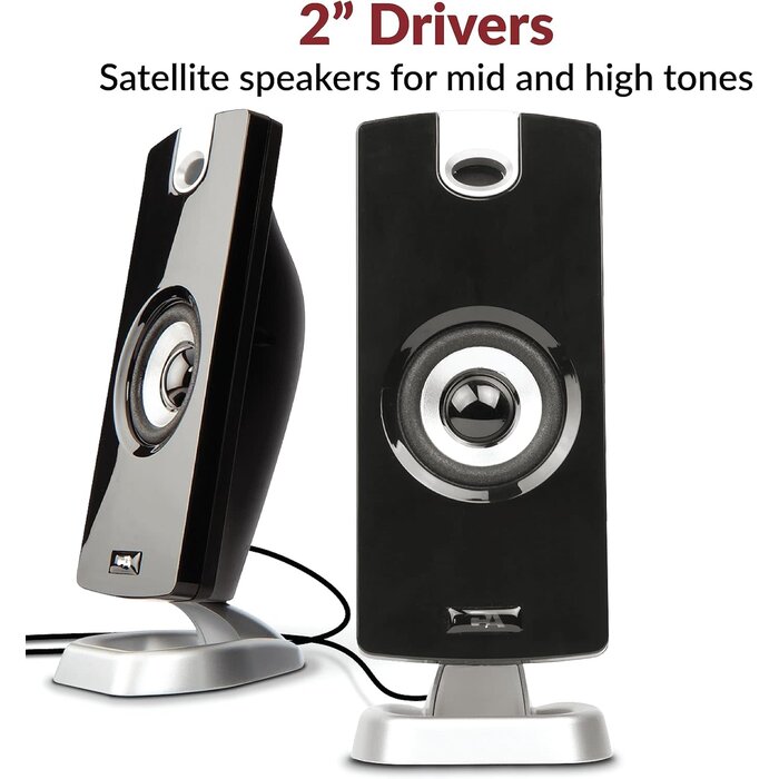 CA-3090 - Cyber Acoustics 2.1 Speaker System with Subwoofer with 18W of Power, 3.5mm connectivity – Easy Setup and Convenient Controls, Great for Music, Movies, and Gaming