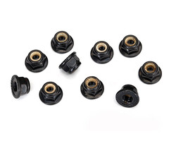 Traxxas 8347 - Black 4mm Flanged Nylon Locking Nuts (10)