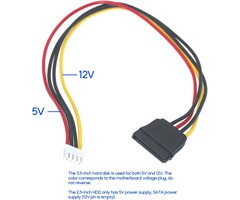 F/SATA15P-F/4P-ITX - JAGTRADE Power Cable SATA15P Female to 4P Female ITX Power Cord Wire Converter Cable for SATA Hard Drives Power Red Wire for 5v Power Supply