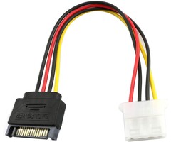 M/SATA-IDE-MLX-F/4PHDD - RLECS SATA Male to IDE Molex 4Pin Female HDD Extension Power Adapter Cable 15 Pin 20cm for Serial ATA Hard Drives and CD ROM Drives