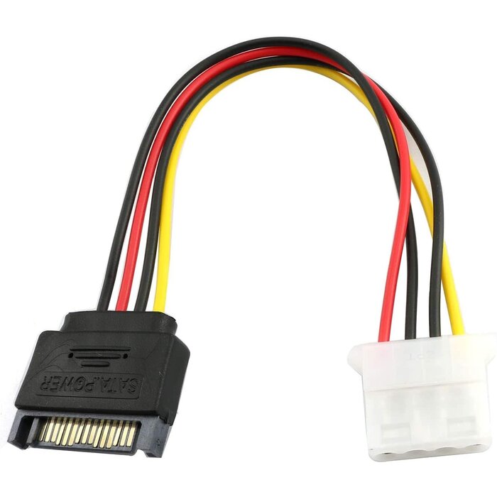 M/SATA-IDE-MLX-F/4PHDD - RLECS SATA Male to IDE Molex 4Pin Female HDD Extension Power Adapter Cable 15 Pin 20cm for Serial ATA Hard Drives and CD ROM Drives