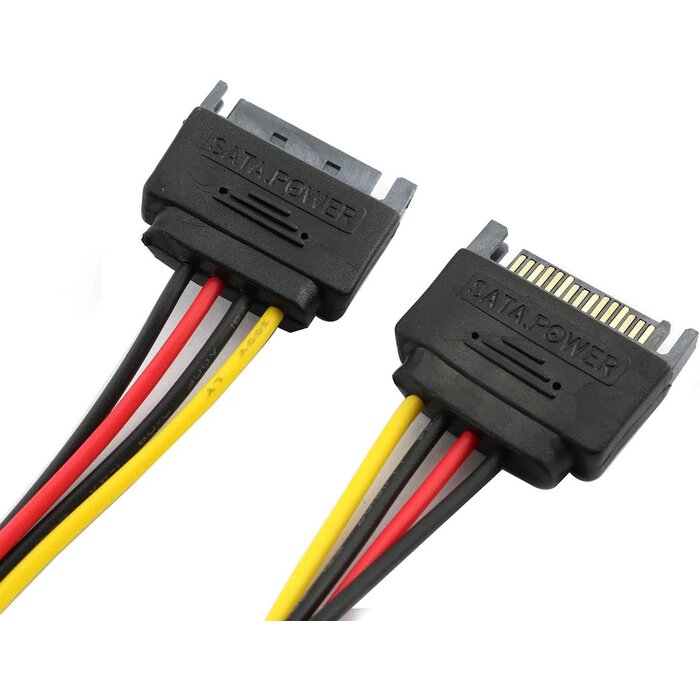 M/SATA-IDE-MLX-F/4PHDD - RLECS SATA Male to IDE Molex 4Pin Female HDD Extension Power Adapter Cable 15 Pin 20cm for Serial ATA Hard Drives and CD ROM Drives