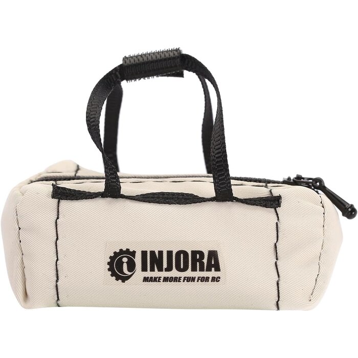 INJORA INA-90KH - INJORA Polyester Mini Sport Travel Bag for 1/18 1/24 RC Crawler TRX4M SCX24 AX24 FCX24 Upgrade, White