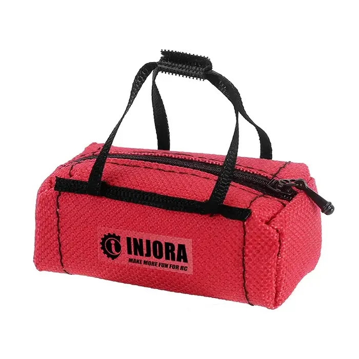 INJORA INA-90RD - INJORA Polyester Mini Sport Travel Bag for 1/18 1/24 RC Crawler TRX4M SCX24 AX24 FCX24 Upgrade, Red