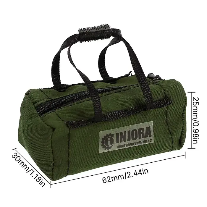 INJORA INA-90OL - INJORA Polyester Mini Sport Travel Bag for 1/18 1/24 RC Crawler TRX4M SCX24 AX24 FCX24 Upgrade, Green
