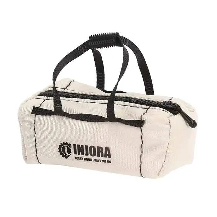 INJORA INA-90KH - INJORA Polyester Mini Sport Travel Bag for 1/18 1/24 RC Crawler TRX4M SCX24 AX24 FCX24 Upgrade, White