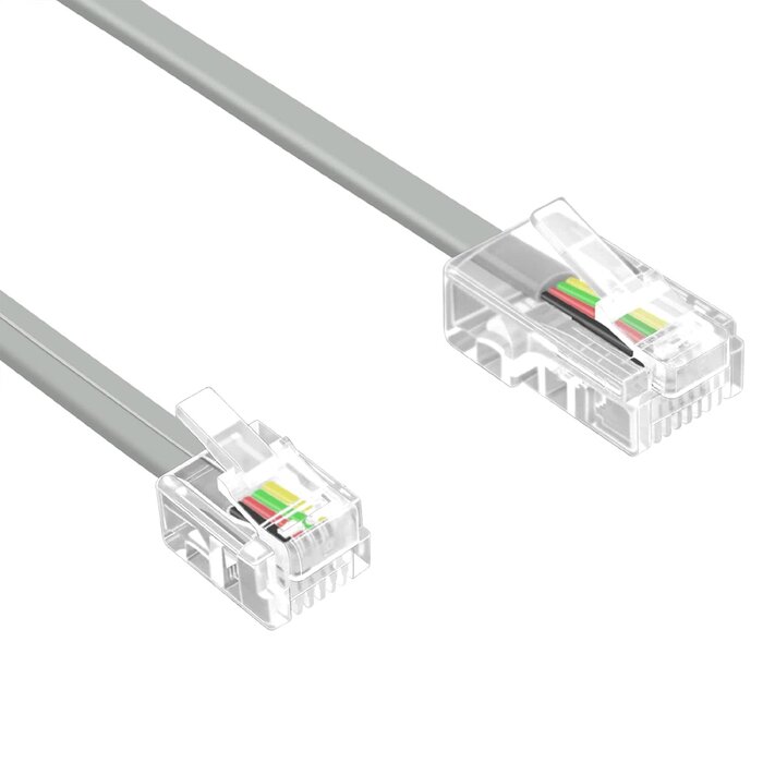 6ft Telephone RJ11 6P4C to RJ45 8P8C Connector Plug Cable for Landline Telephone