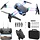 E88D-BLK - BEZGAR Drone with Camera 1080P HD, Foldable Mini FPV Drone with LED Lights for Adults Kids and Beginners, Toys Gifts RC Quadcopter with One Key Take Off, 3D Flips for Boys Girls with 2 Batteries, Black