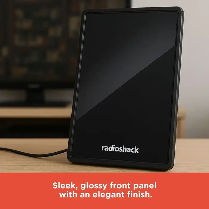 RadioShack 1503307 - RadioShack Amplified Indoor TV Antenna, 40 Mile Range, Full HD and digital TV signals, VHF and UHF signals