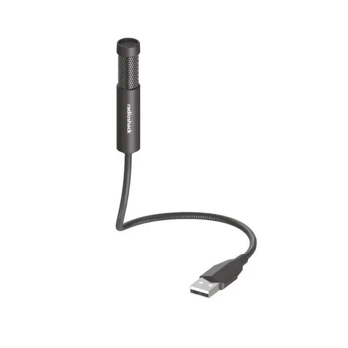 RadioShack 3301585 - RadioShack USB Computer Microphone 360° Omnidirectional, Flexible Gooseneck, Plug and Play USB Input, Ultra-Clear Sound Quality
