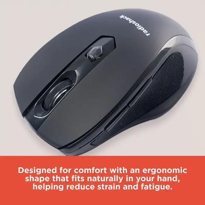 2604760 - RadioShack Type-C Wireless 4 Button Mouse, Ergonomic design