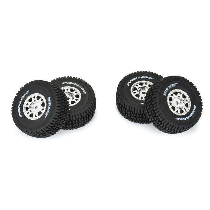 Pro-Line Racing PRO1025310 - 1/16 Mirage TT F/R Tires MTD 12mm Silver Impulse (4): Mojave Grom