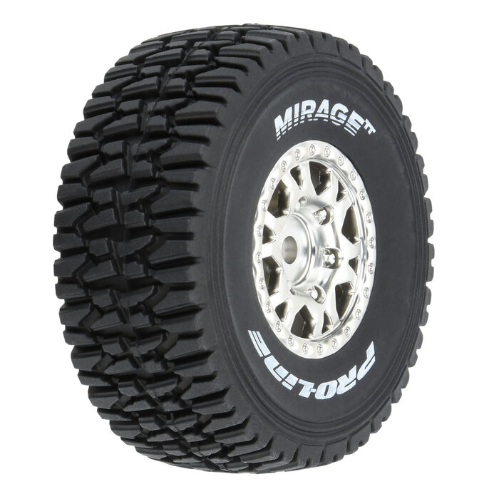 Pro-Line Racing PRO1025310 - 1/16 Mirage TT F/R Tires MTD 12mm Silver Impulse (4): Mojave Grom
