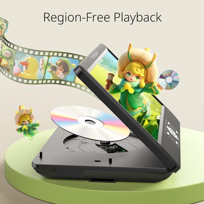 YD108 - YOTON 10.5" Two Car DVD Players Portable Headrest Dual Screen Play a Same or Two Different Movies with 6 Hours Rechargeable Battery, 2 Mounting Brackets, Support USB/SD/Sync TV