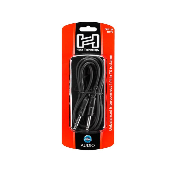 CPP-110 - Hosa - CPP-110 1/4" TS to 1/4" TS Unbalanced Interconnect Cable, 10 Feet