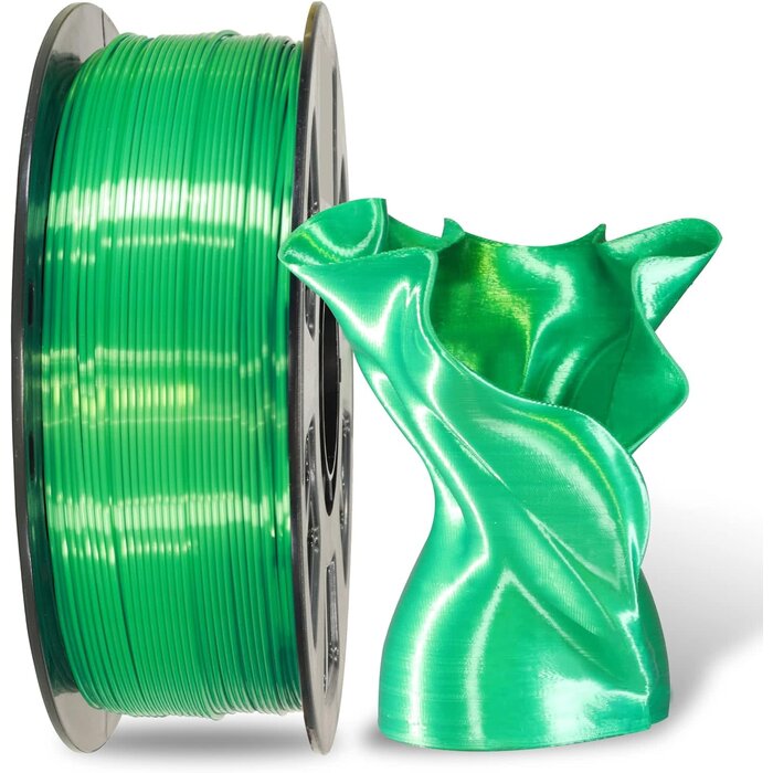 MIKA3D MIKA3D-SILK-GREEN - MIKA3D Silk Shiny Luster Dark Green PLA 3D Printing Filament, 1KG 2.2Lbs 1.75mm 3D Print Material with High Diameter Accuracy, Neatly Wound Silk PLA Widely Support for FDM 3D Printers
