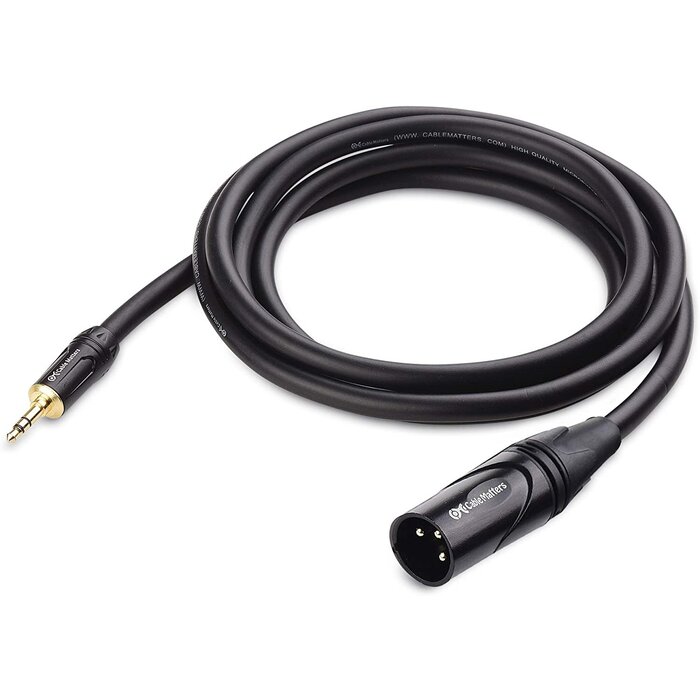XLR-3.5MM-M/M - Cable Matters - (1/8 Inch 3.5mm to XLR Cable 6 ft Male to Male (XLR to 3.5mm Cable, XLR to 1/8 Cable, 1/8 to XLR Cable)