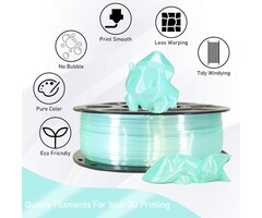 MIKA3D MIKA3D-SILK-CYANE - MIKA3D Silk Shiny Luster Cyan PLA 3D Printing Filament, 1KG 2.2Lbs 1.75mm 3D Print Material with High Diameter Accuracy, Neatly Wound Silk PLA Widely Support for FDM 3D Printers