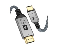 USB-C to HDMI Cable 4K [Anti-Interference Gold-Plated Plugs] 6FT Aluminum Type-C to HDMI Cord Thunderbolt 3/4 Compatible for MacBook Pro/Air, iMac, iPad Pro, Galaxy S8 to S23, Surface, Dell, HP