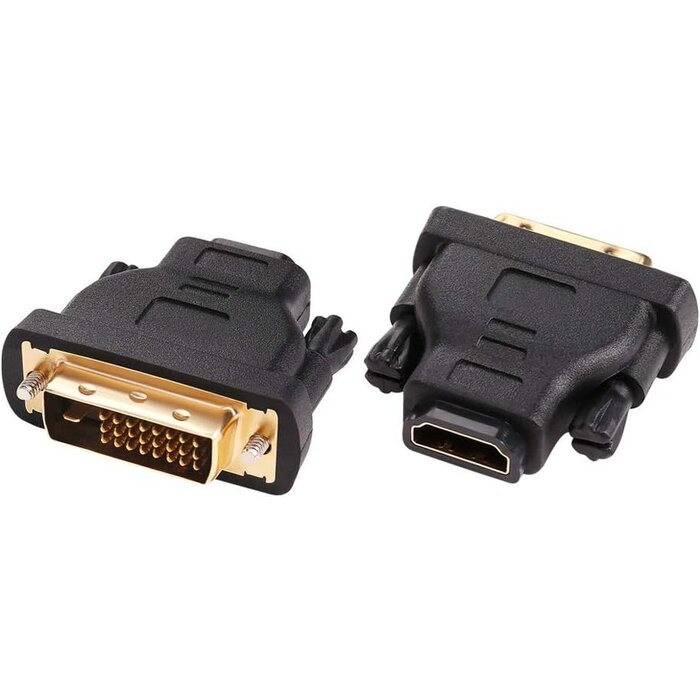 CB0228 - DTech DVI to HDMI Adapter DVI Male to HDMI Female Bi-Directional DVI-D Port Converter 4K 1080P Gold Plated Connector