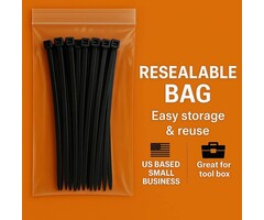 4IN-ZIPTIES-100PK - Nirah 100 Pack, Small Zip Ties, 4 inch, Black – 18 LB Strength, UV-Resistant, Self-Locking Nylon PA66 Tiny Cable Ties, Mini Zip Ties for Electronics, Wire Management, Office, Garden, Craft & Decorations