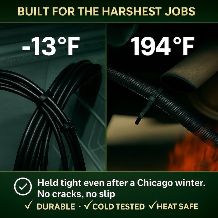 4IN-ZIPTIES-100PK - Nirah 100 Pack, Small Zip Ties, 4 inch, Black – 18 LB Strength, UV-Resistant, Self-Locking Nylon PA66 Tiny Cable Ties, Mini Zip Ties for Electronics, Wire Management, Office, Garden, Craft & Decorations