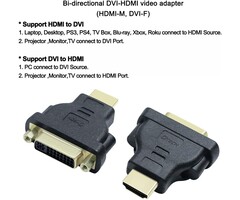 HDMI Male to DVI Female - HDMI to DVI-D Adapter - Bi-Directional - DVI to HDMI (HDMIDVIMF), Black