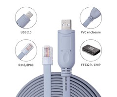 FTDI USB Console Cable USB to RJ45 Cable 6ft Essential Accesory of Cisco