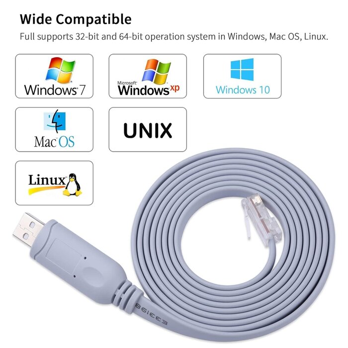 FTDI USB Console Cable USB to RJ45 Cable 6ft Essential Accesory of Cisco