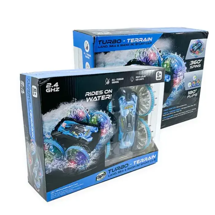 TOY-TURBOT-BL - Turbo Terrain - Land, Sea and Snow RC Stunt Car