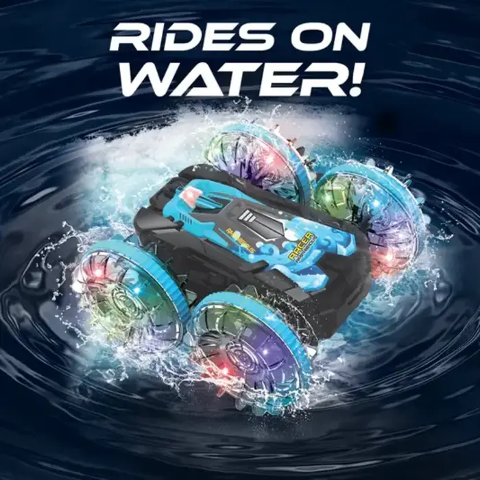 TOY-TURBOT-BL - Turbo Terrain - Land, Sea and Snow RC Stunt Car