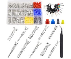 M-135-822PCS - Mankk Automotive 420 Piece Electrical Pin Connector Terminal Pins Kit 1.5/1.8/2.5/2.8mm Male Female Crimp Terminal Pins Non-Insulated Plug Removal Tool Kit for 22-12 Gauge Plug
