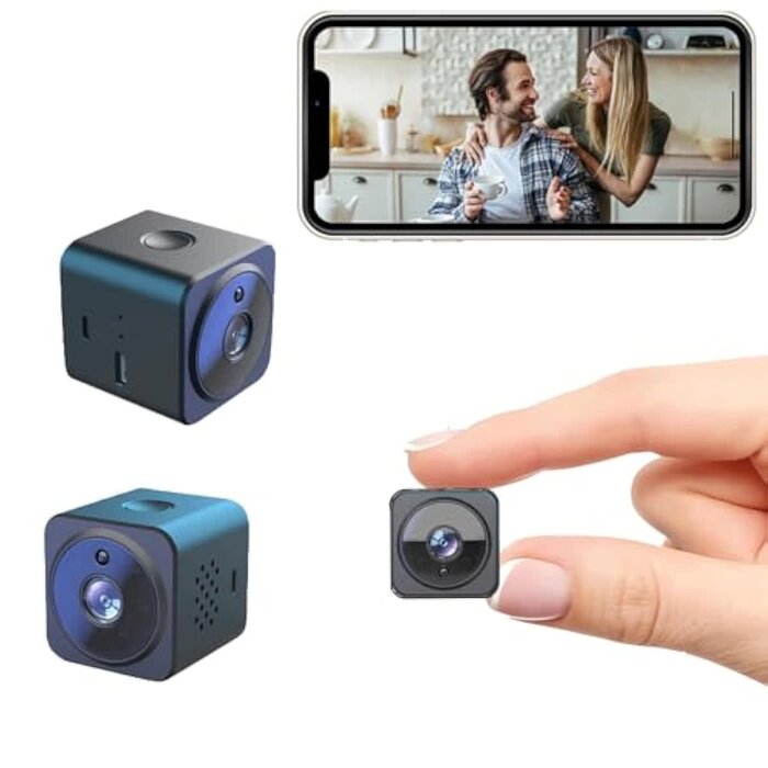 BAKEWAY BAKEWAY-MINI-CAM - BAKEWAY Hidden Spy Camera 1080P HD WiFi Wireless Mini Camera, Small Nanny Cam with Night Vision, Pet Dog Camera,Security Surveillance Camera