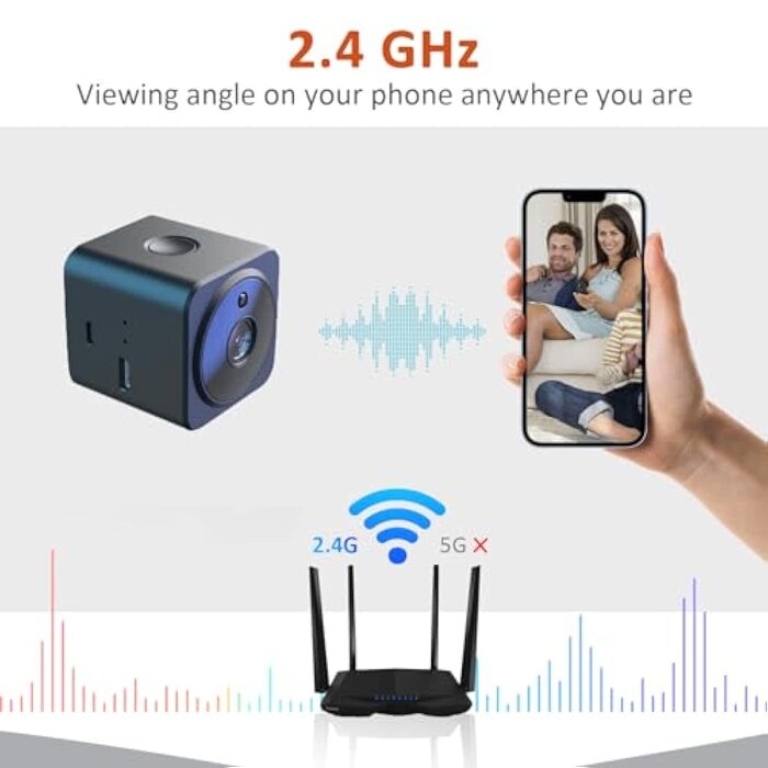 BAKEWAY BAKEWAY-MINI-CAM - BAKEWAY Hidden Spy Camera 1080P HD WiFi Wireless Mini Camera, Small Nanny Cam with Night Vision, Pet Dog Camera,Security Surveillance Camera