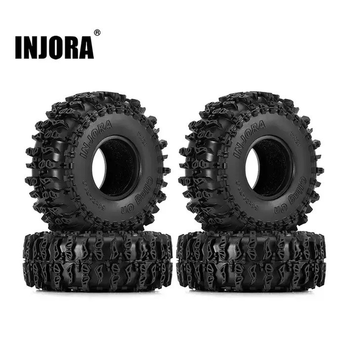 INJORA YQT-1020 - INJORA Cling On 1.0" 64x24mm Tires for 1/18 1/24 RC Crawlers