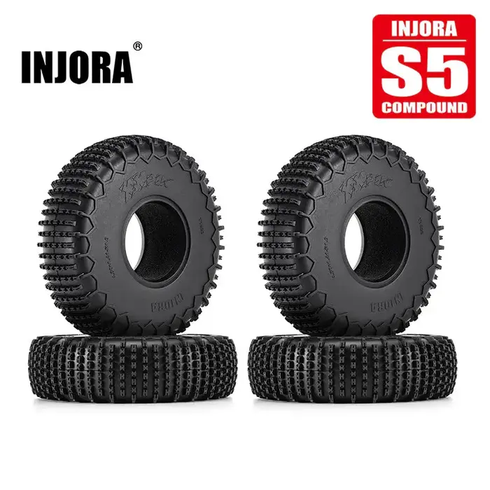 INJORA YQT-1923 - INJORA S5 1.9" 4.80" OD XHX Pin Tires (4) (122x36mm) 1/10 Scale RC Crawler